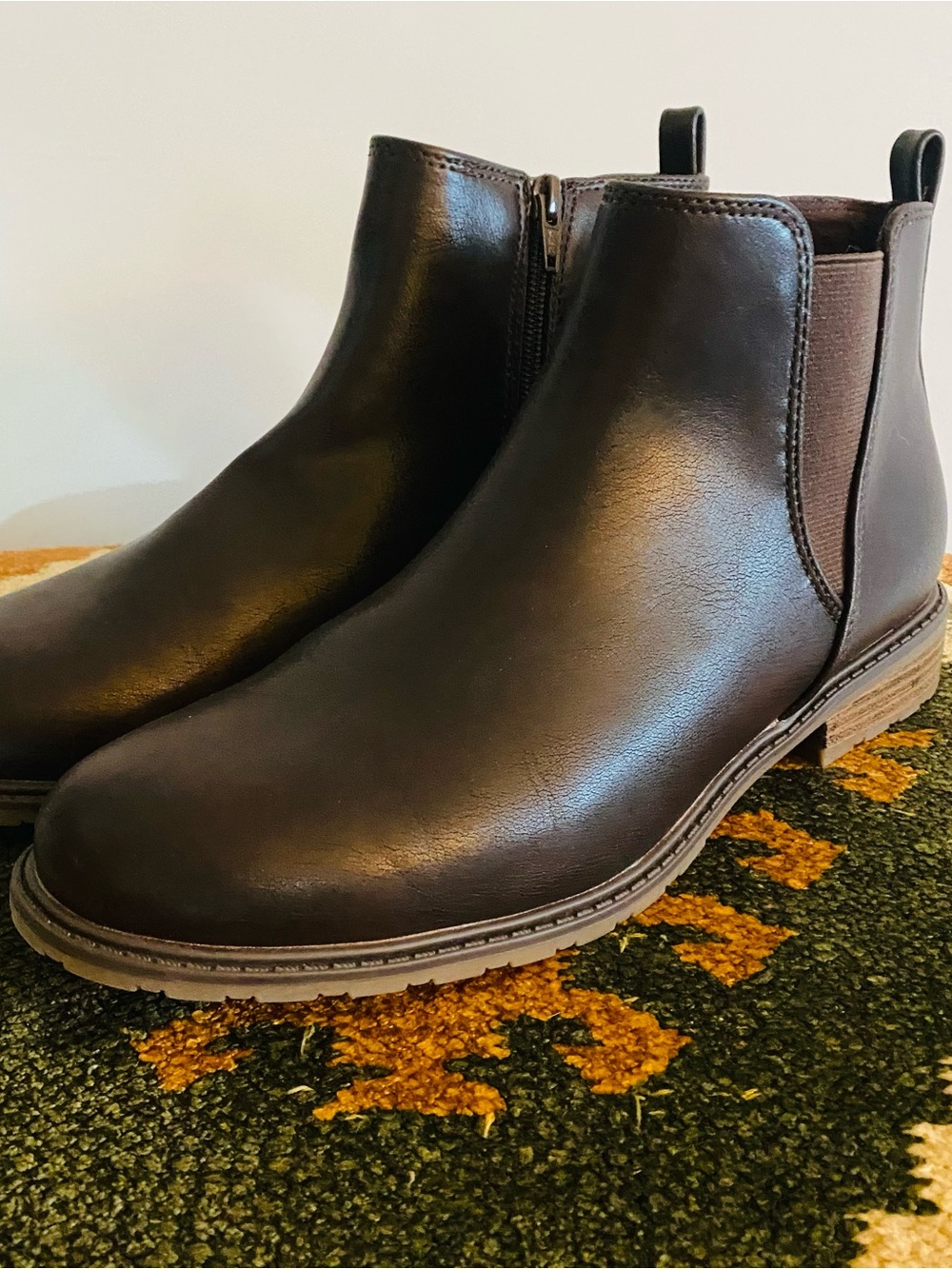 Sonoma Women’s Brown Chelsea Ankle Boots Zipper Elastic Pull Strap Size 10